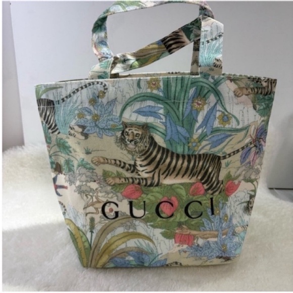 Gucci Handbags - Gucci  Tiger Print shopping dust tote  bag
